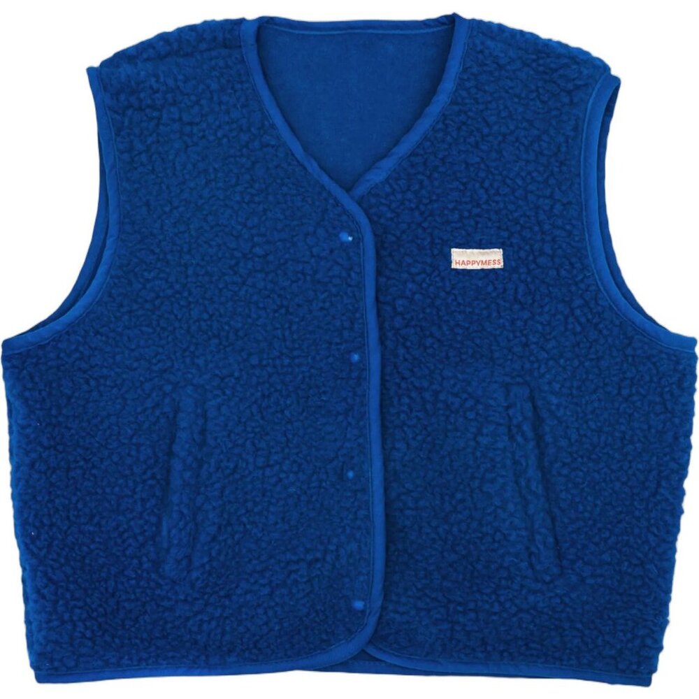 NWT Mainsonette Womens Happymess Wool Snap Front Vest.